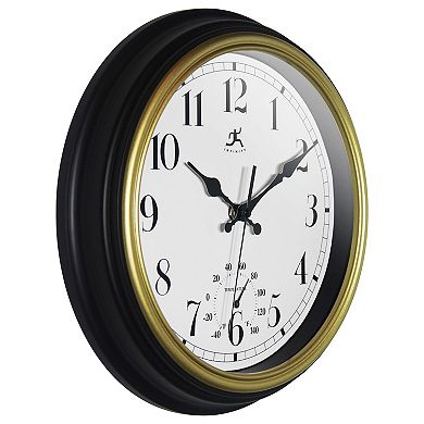 Infinity Instruments 12-in. Round Wall Clock with Built-In Thermometer