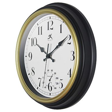 Infinity Instruments 12-in. Round Wall Clock with Built-In Thermometer
