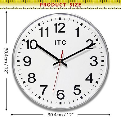 Infinity Instruments 12-in. Round Wall Clock with Silent Movement