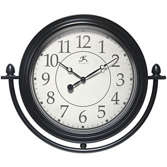 Infinity Instruments 15.75 in Round Wall Clock with Metal Detail