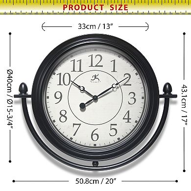 Infinity Instruments 15.75-in. Round Wall Clock with Metal Detail