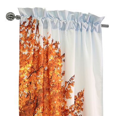 Myne Decor Photo Reel Fall Tree Pole Top Curtain Pair each Panel 38 x 84 in Multi