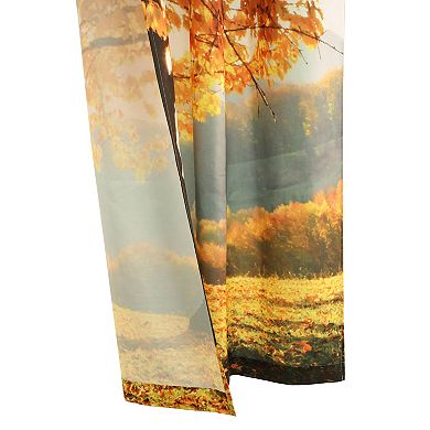 Myne Decor Photo Reel Fall Tree Pole Top Curtain Pair each Panel 38 x 84 in Multi