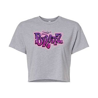 Juniors' Bratz Airbrush Logo Cropped Tee