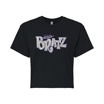 Juniors' Bratz Sparkle Logo Cropped Tee