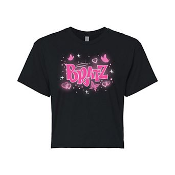 Juniors' Bratz Y2K Butterfly Logo Cropped Tee