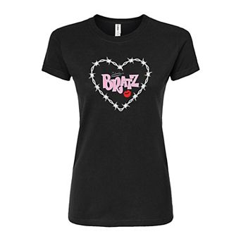 Juniors' Bratz Barbed Wire Heart Graphic Tee
