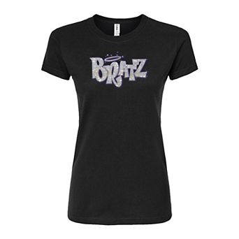 Juniors' Bratz Sparkle Logo Fitted Graphic Tee