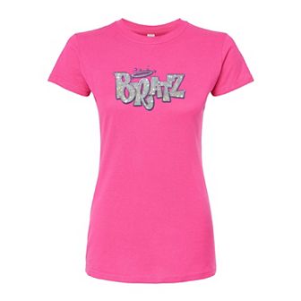 Juniors' Bratz Sparkle Logo Fitted Graphic Tee