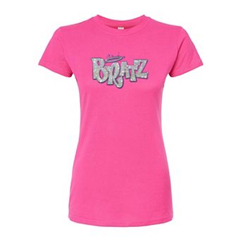 Juniors' Bratz Sparkle Logo Fitted Graphic Tee