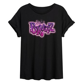 Juniors' Bratz Airbrush Logo Oversized Tee