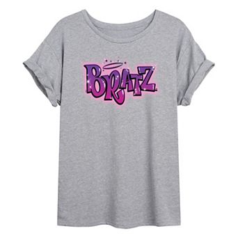 Juniors' Bratz Airbrush Logo Oversized Tee