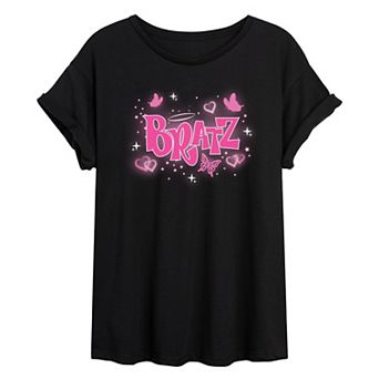 Juniors' Bratz Y2K Butterfly Logo Oversized Tee