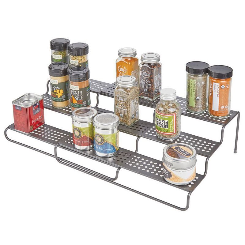 Rotating Spice Rack Spice Rack With Turntable Carbon Steel Kitchen Storage  Shelf Organizer For Condiments, Spice Jars, Herbs And Bottles