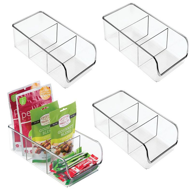 mDesign 2 Piece Plastic Stackable Kitchen Drawer Organizer with Top Tray 8  x 12 x 3