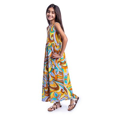 Girls 7-16 24Seven Comfort Yellow Floral Print Sleeveless Maxi Dress