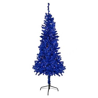Northlight 6' Pre-Lit Blue Artificial Tinsel Christmas Tree Clear Lights