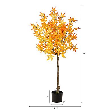 nearly natural 4-ft. Autumn Maple Artificial Tree