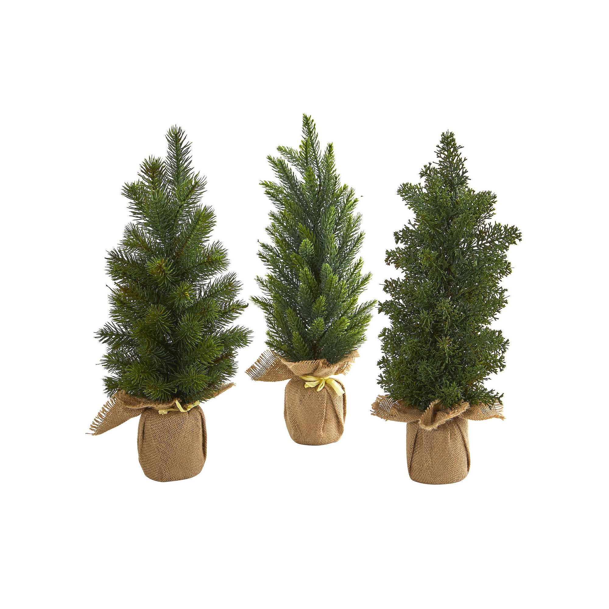 nearly natural 15-in. Mini Cypress & Pine Artificial Tree 3-piece Set, Gree