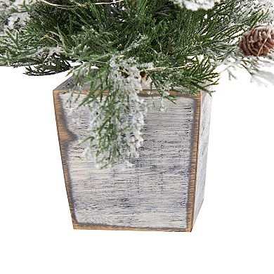 nearly natural 2-ft. Frosted Pre-Lit Artificial Christmas Tree with Pinecones