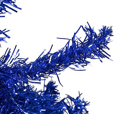 Northlight 4' Blue Artificial Tinsel Christmas Tree Unlit