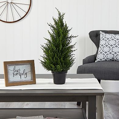 nearly natural 18-in. LED Cedar Artificial Tree