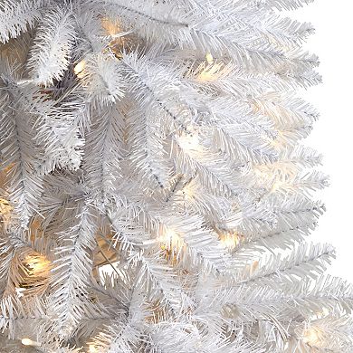 nearly natural 4-ft. Pre-Lit Slim White Artificial Christmas Tree