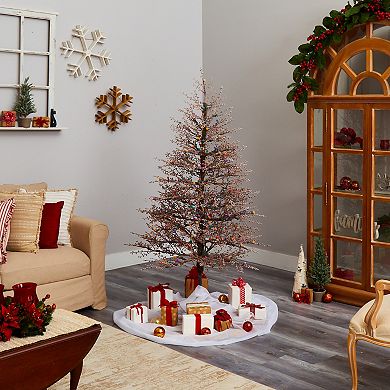 nearly natural 4-ft. Pre-Lit Frosted Berry Twig Artificial Christmas Tree