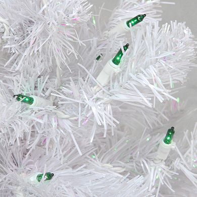 Northlight 2' Pre-Lit Small White Pine Artificial Christmas Tree - Green Lights