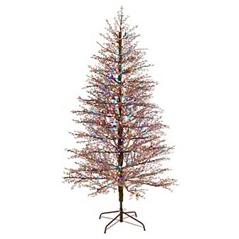 nearly natural 7-ft. LED Frosted Berry Twig Artificial Christmas Tree