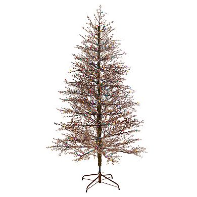 nearly natural 7-ft. LED Frosted Berry Twig Artificial Christmas Tree