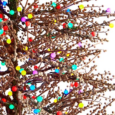 nearly natural 7-ft. LED Frosted Berry Twig Artificial Christmas Tree