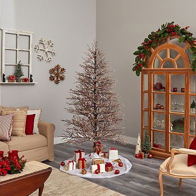 nearly natural 7-ft. LED Frosted Berry Twig Artificial Christmas Tree
