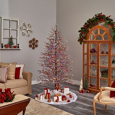nearly natural 7-ft. LED Frosted Berry Twig Artificial Christmas Tree