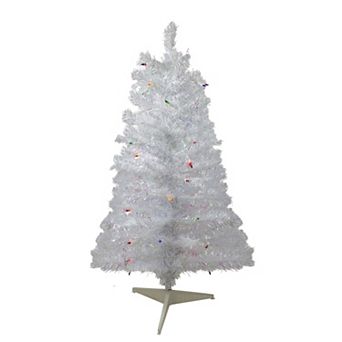 Northlight 3' Pre-Lit White Iridescent Pine Artificial Christmas Tree - Multi Lights