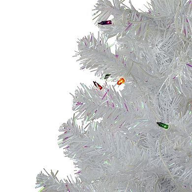 Northlight 3' Pre-Lit White Iridescent Pine Artificial Christmas Tree - Multi Lights