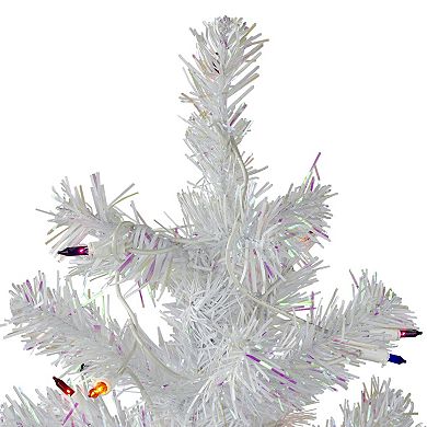 Northlight 3' Pre-Lit White Iridescent Pine Artificial Christmas Tree - Multi Lights
