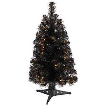 nearly natural 2-ft. LED Black Artificial Christmas Tree