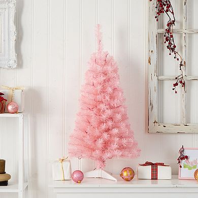 nearly natural 3-ft. LED Pink Artificial Christmas Tree