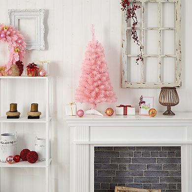 nearly natural 3-ft. LED Pink Artificial Christmas Tree