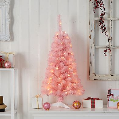 nearly natural 3-ft. LED Pink Artificial Christmas Tree