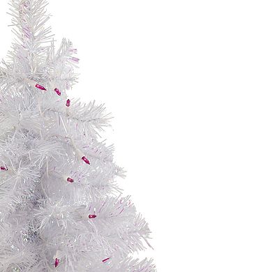 Northlight 2' Pre-lit Rockport White Pine Artificial Christmas Tree Pink Lights