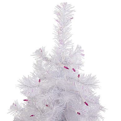 Northlight 2' Pre-lit Rockport White Pine Artificial Christmas Tree Pink Lights