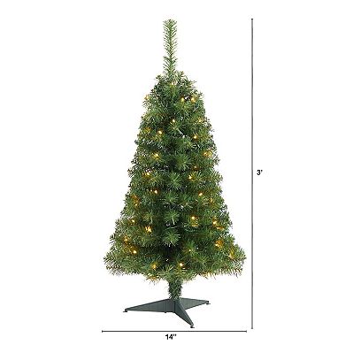 nearly natural 3-ft. LED Green Artificial Christmas Tree