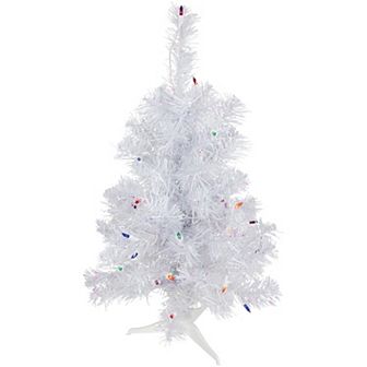 Northlight Seasonal 2-ft. Multicolored Pre-Lit Rockport White Pine Artificial Christmas Tree