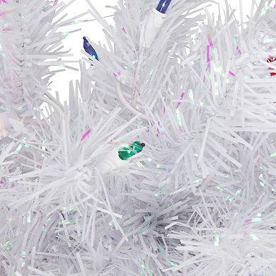 Northlight Seasonal 2-ft. Multicolored Pre-Lit Rockport White Pine Artificial Christmas Tree