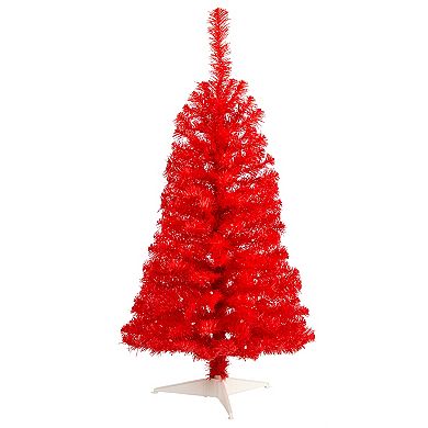 nearly natural 3-ft. LED Red Artificial Christmas Tree