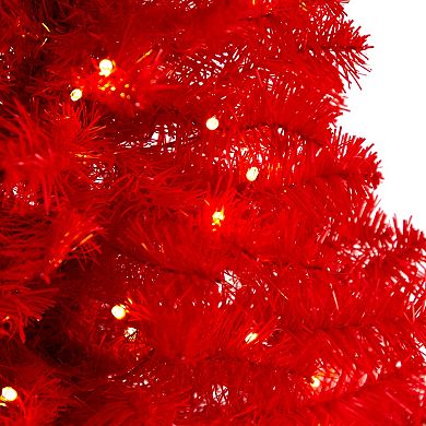 nearly natural 3-ft. LED Red Artificial Christmas Tree