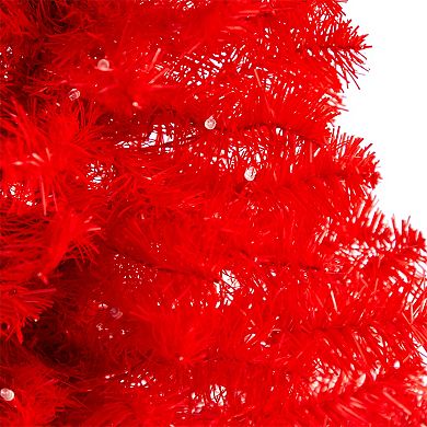 nearly natural 3-ft. LED Red Artificial Christmas Tree