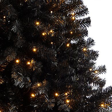 nearly natural 7-ft. LED Black Artificial Christmas Tree